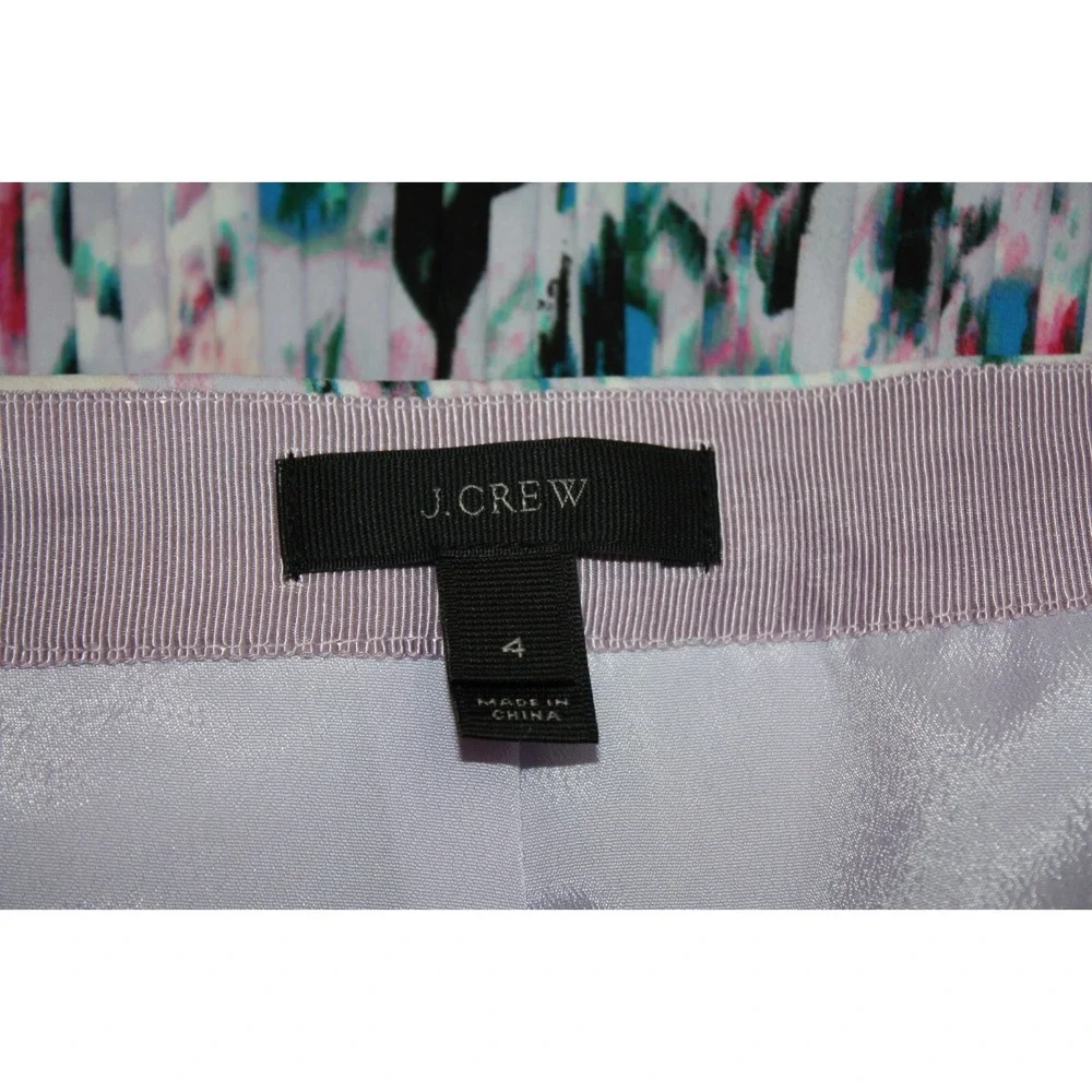 J.CREW Skirt Womens 4 Mulitcolor Tier Pleated Skater Mini Skirt Boho Fairy Paint